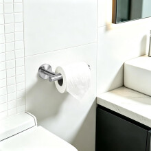 Porta rotolo di carta igienica da parete in acciaio inox nichel spazzolato – Accessori per il bagno