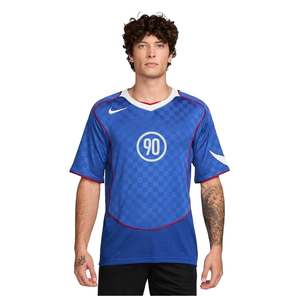 Nike (L, Blue/White) Unisex Adult Total 90 Energy Football Jersey