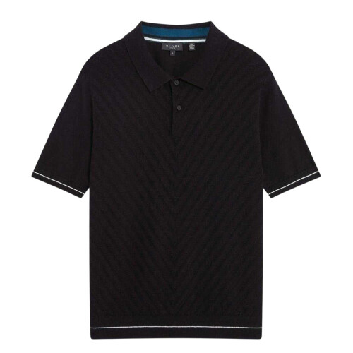 Ted Baker (S, Black) Ted Baker Mens Chevron Collared Polo Shirt