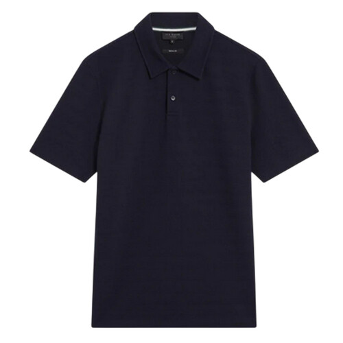 Ted Baker (S, Navy) Ted Baker Mens Textured Collared Polo Shirt