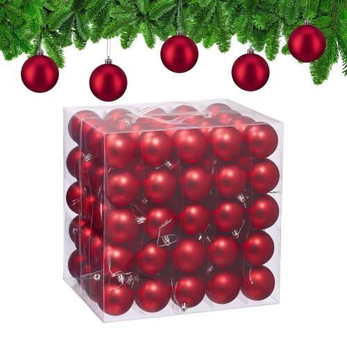 Matte Christbaumkugeln Set, 100 Stück 1