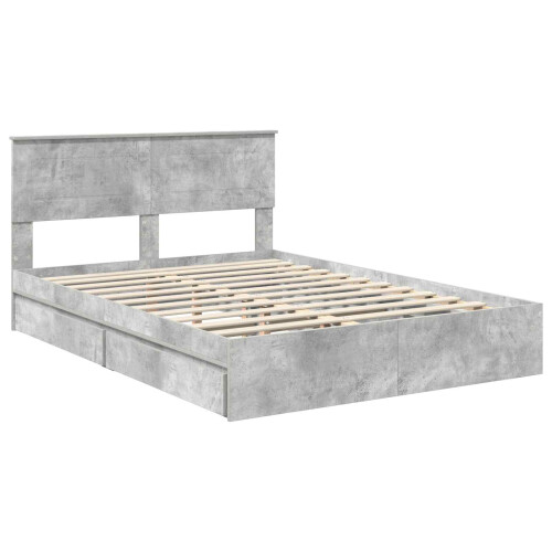 VidaXL vidaXL Storage Bed Concrete Grey 150 x 200 cm Engineered Wood 1
