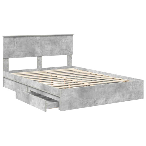 VidaXL vidaXL Storage Bed Concrete Grey 150 x 200 cm Engineered Wood 2