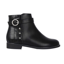 (13 UK Child, Black) Miso Girls Buckle Ankle Boots