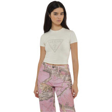 Guess Womens/Ladies Triangle Logo Cropped T-Shirt
