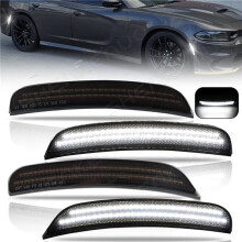 For 2015-2023 Dodge Charger 4PCS Front Rear Bumper LED Side Marker Lights Lamps