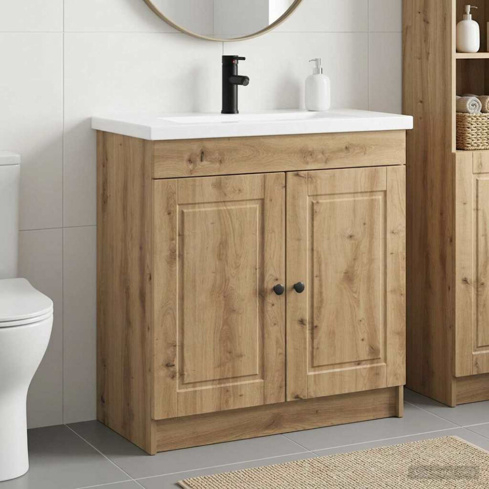 Vidaxl Bathroom Furniture Set Artisan Oak 78.5 X 37.5 X 81 Cm