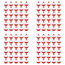 120Pcs Fishing Bobbers 1 Inch,Push Button Snap- Fishing Floats Bobber Red and White,Fishing Float and Bobbers
