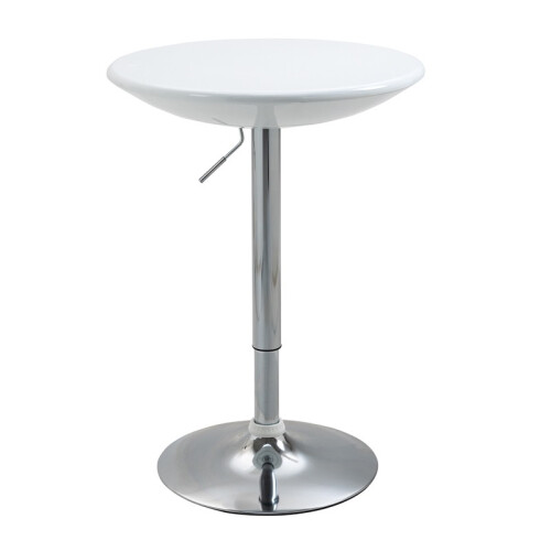 Modern Round Bar Table Height Adjustable Bistro Counter Table White 1