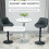 Modern Round Bar Table Height Adjustable Bistro Counter Table White 6