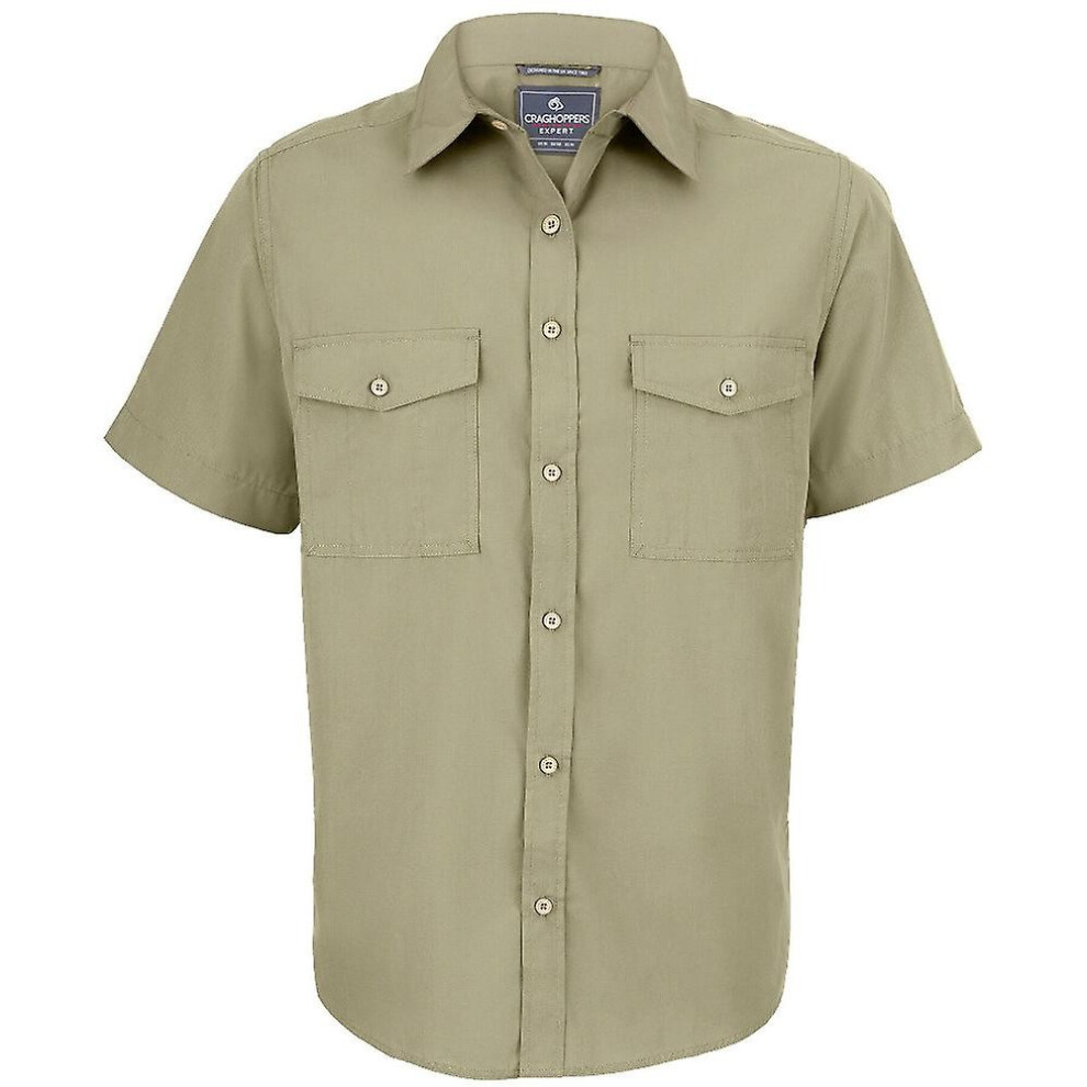 Craghoppers (S, Pebble) Mens Expert Kiwi Short-Sleeved Shirt