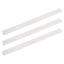 3X 40cm 16 Inches Length Measure Clear Plastic Straight Ruler