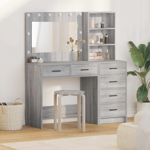 VidaXL vidaXL Dressing Table Light Grey 78.5 x 41 x 135 cm Engineered wood