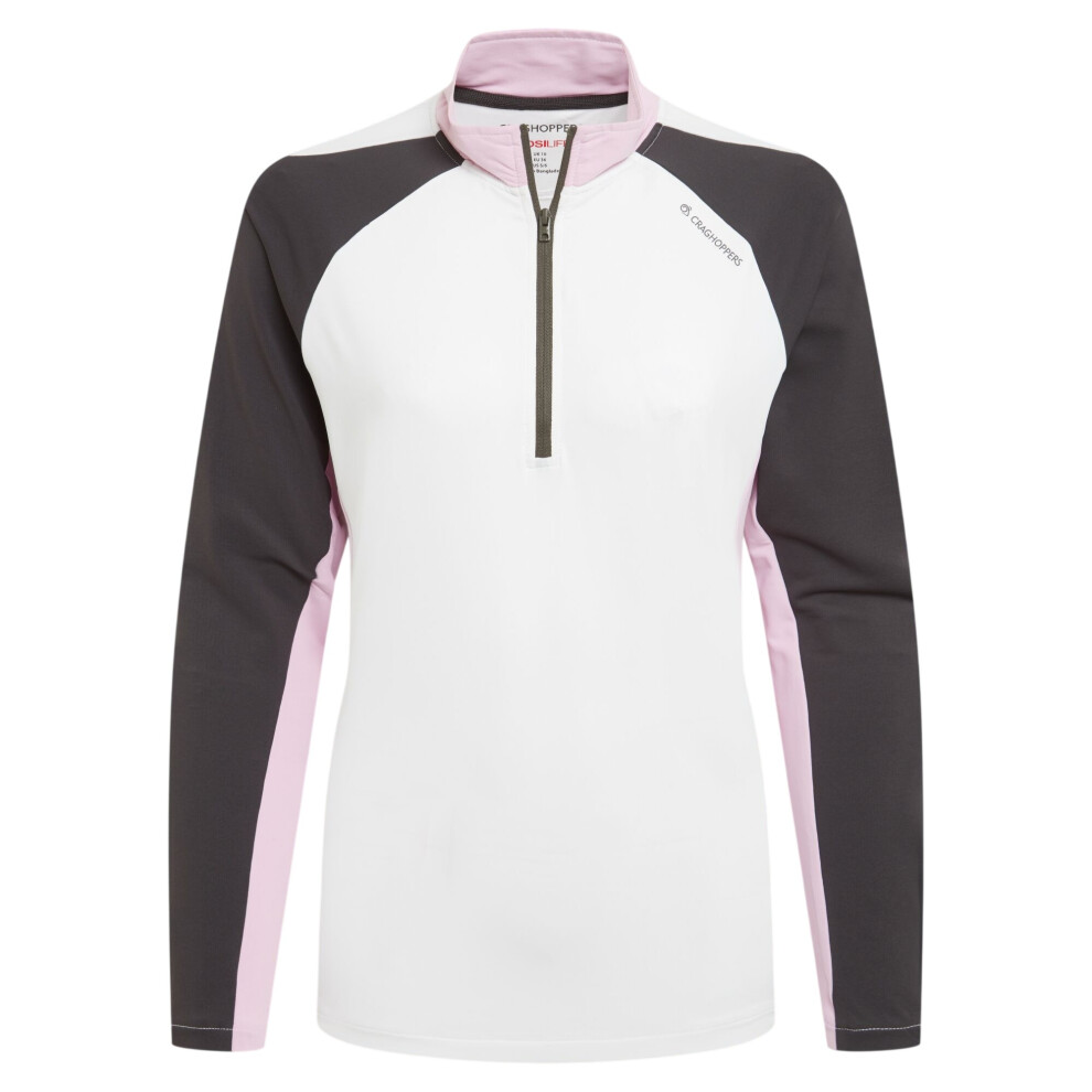 Craghoppers Women's Nosilife Half Zip Golf Top in White Size 10 UK with Insect Repellent Technology - Image 3
