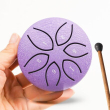 3-Inch Stainless Steel Tongue Drum with 6 Keys - Portable Musical Instrument for Yoga, Meditation, Camping (purple)