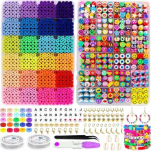 5055-piece clay bead bracelet making kit, handmade soft ceramic bead set, jewelry
