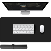 Desk Mat - Black - 60x30cm - Waterproof PU Leather - Non-Slip - Durable