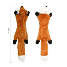 45cm Dog Toy – 1 Realistic Fox Plush with Squeaky Sound and Crinkly Fabric – Unstuffed – Unit
