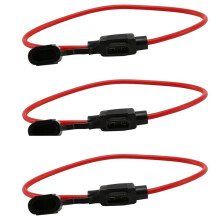3X 14AWG Wire In- Car Automotive Blade Fuse Holder Fuseholder 20A