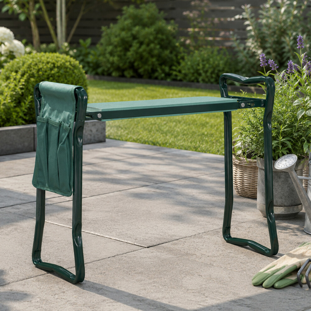 Garden Kneeler Chair With Detachable Tool Bag Green Samuel Alexander - Image 4