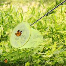 6X Outdoor Catching Catching Butterfly Net Fishing Net Bag Stainless Steel Telescopic Fishing Net Tool Yellow