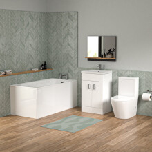 Bathroom Suite 1400mm Round Bathtub With Freestanding Vanity & Close Coupled Toilet