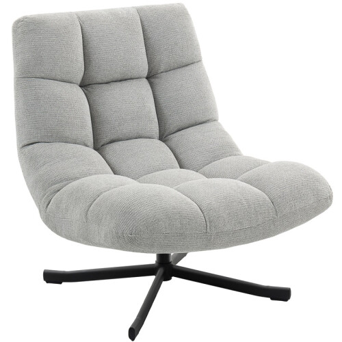 Drehsessel mit breiter Sitzfläche, Chenille-Stoff, hellgrau 1