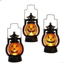 Mini Halloween-kurpitsalamppu, 3 kpl LED-kurpitsalamppuja, sisä-Halloween-koristeita ja juhlakoristelyhdyt