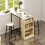 3 Piece Bar Set with Storage Table and 2 Footrest Chairs 4