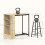 3 Piece Bar Set with Storage Table and 2 Footrest Chairs 5