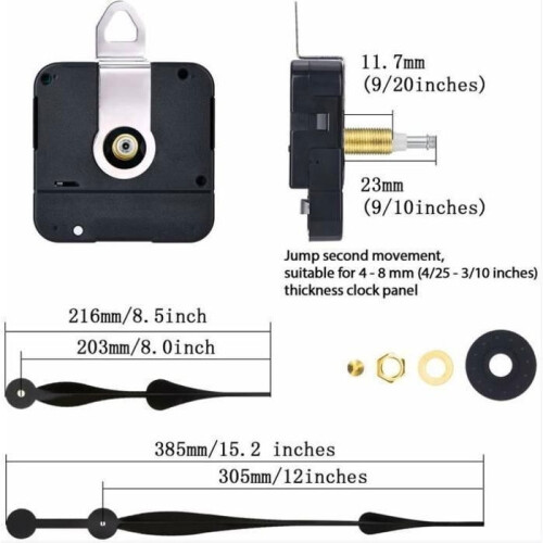 Quartz clock movement replacement clock mechanism with 30.5 cm long hands for clocks 1