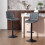 Set of 2 Retro Bar Stools with Footrest Height Adjustable 4
