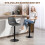 Set of 2 Retro Bar Stools with Footrest Height Adjustable 6