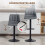 Set of 2 Retro Bar Stools with Footrest Height Adjustable 7