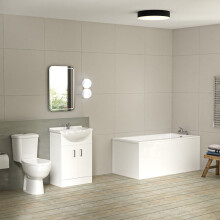 Bathroom Suite 1400mm Square Bathtub With 550mm Freestanding Vanity and Toilet