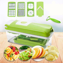 Vihannesleikkuri - ULISEM - Nicer Dicer Smart - 12 osaa - Vihreä - Monitoiminen