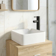 vidaXL Bathroom Wash Basin Matte Black 49 x 37 x 14 cm Metal
