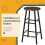 3 Piece Bar Table Set with 2 Stools Storage Shelf Black Oak 8