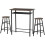 3 Piece Bar Table Set with 2 Stools Storage Shelf Black Oak 2
