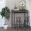 3 Piece Bar Table Set with 2 Stools Storage Shelf Black Oak 4