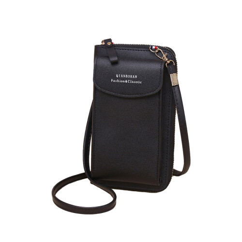 Crossbody-Handytasche aus PU-Leder Black