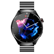 SmartWatch, Bluetooth-Anruf & Herzfrequenz, Blutdruck und Blutsauerstoff Black + Black Steel
