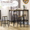 5 Piece Industrial Bar Table Set with 4 Stools Black Brown 6