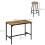 5 Piece Industrial Bar Table Set with 4 Stools Black Brown 5