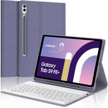 Näppäimistö Samsung Galaxy Tab S9 FE+/Tab S9+ Plus 12.4" 2023:lle, AZERTY ranskalainen irrotettava Bluetooth-näppäimistö, laventelinvioletti