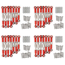 28x for 144001 1/14 RC Car Spare Parts Metal Linkage Servo Pull Rod Steering Tie Rod Set,Red