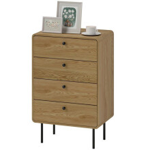 Comò 4 cassetti camera stretta 60 x 39 x 91.5 cm storage sicuro anti-ribaltamento stile