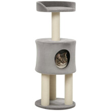Albero per gatti - HELLOSHOP26 - Nicchia e piattaforma 40x103x40 cm - Grigio - Sisal naturale - Per gatti 5 kg