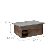Abri pour hérissons - HELLOSHOP26 - 70 x 50 x 40 cm - Entrée en labyrinthe - Sol confortable - Toit incliné imperméable