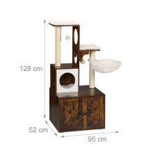 Albero per gatti moderno con armadio multifunzionale 128 x 95 x 52 cm comfort ottimale